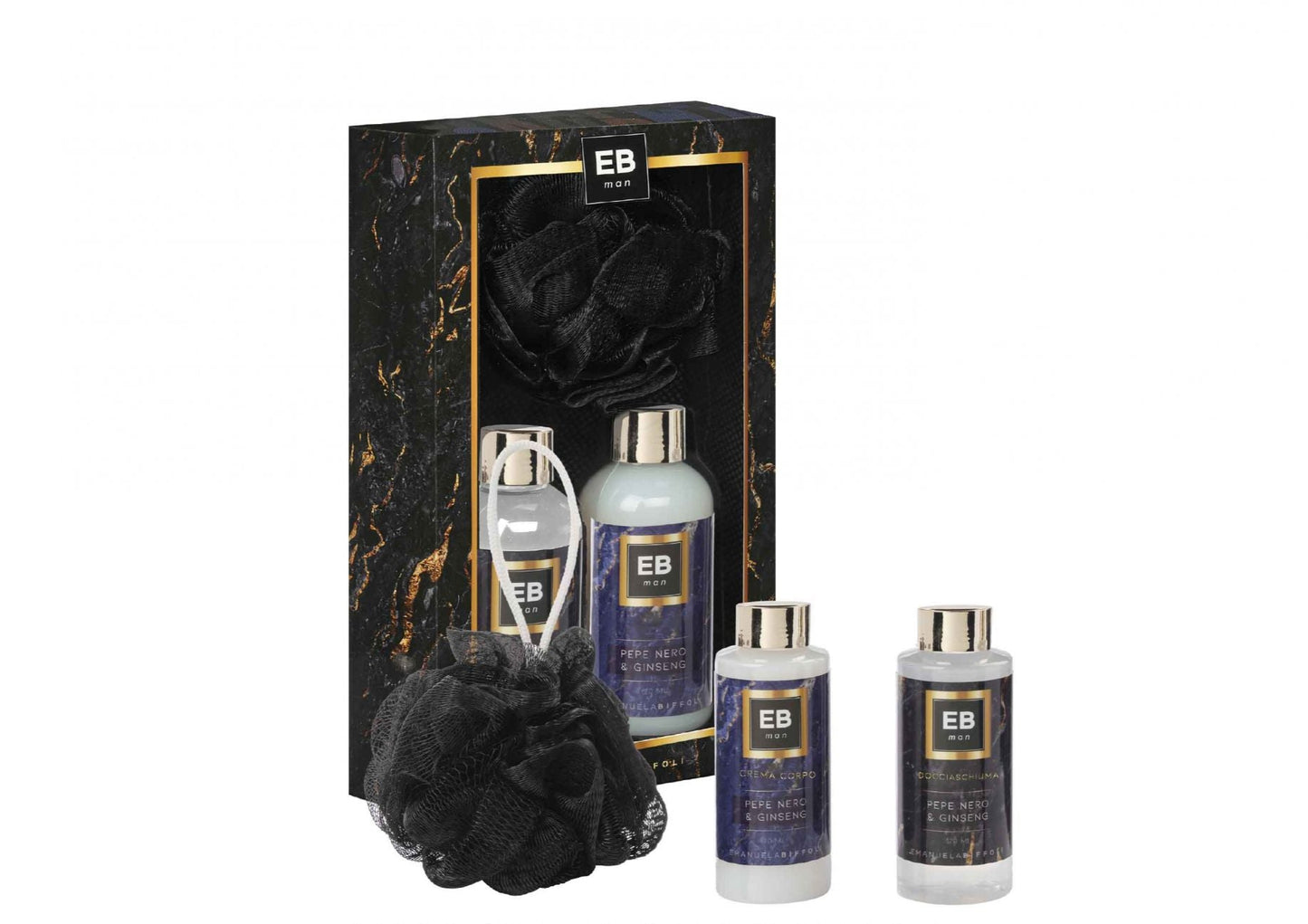 Set Regalo Uomo - Spugna + Gel Doccia + Crema Viso