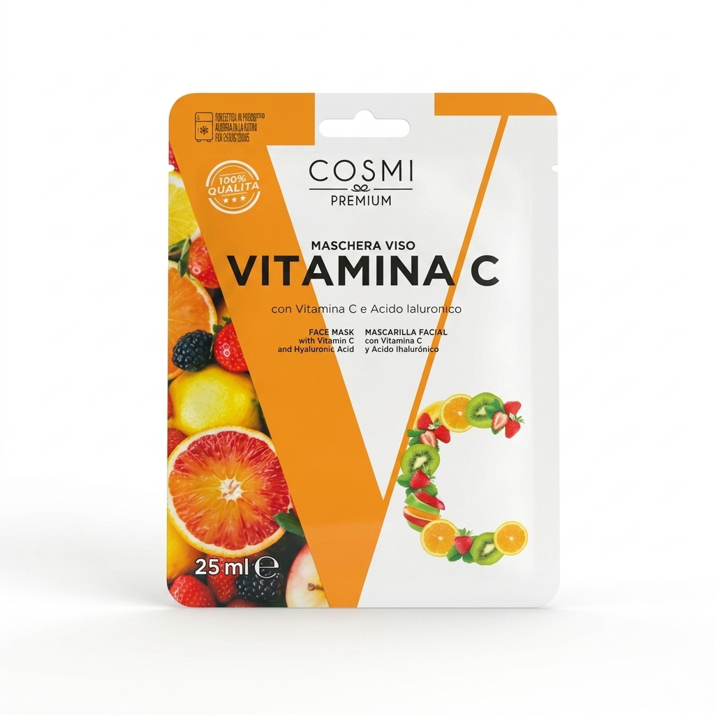 Cosmi Maschera Viso Vitamina C e Acido Ialuronico