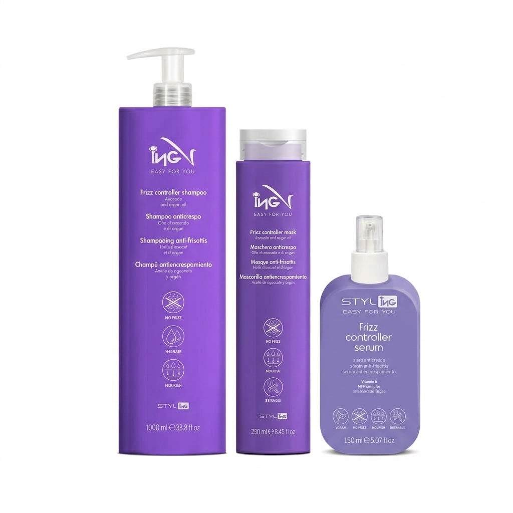 Kit Trattamento Completo Anticrespo Shampoo 1000ml + Maschera 250ml + Siero 150ml