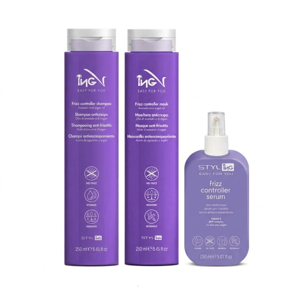 Kit Trattamento Completo Anticrespo Shampoo 250ml + Maschera 250ml + Siero 150ml
