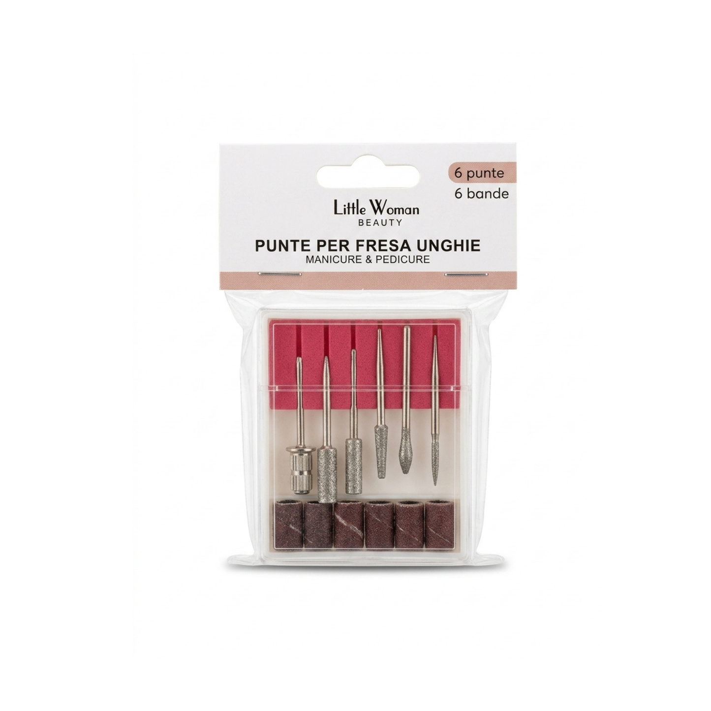Kit Punte per Fresa Unghie (6 Punte + 6 Bande)