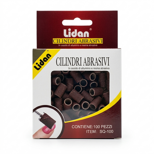 Cilindri Abrasivi Lidan per Manicure Professionale - Set 100 Pezzi (Grana Media)