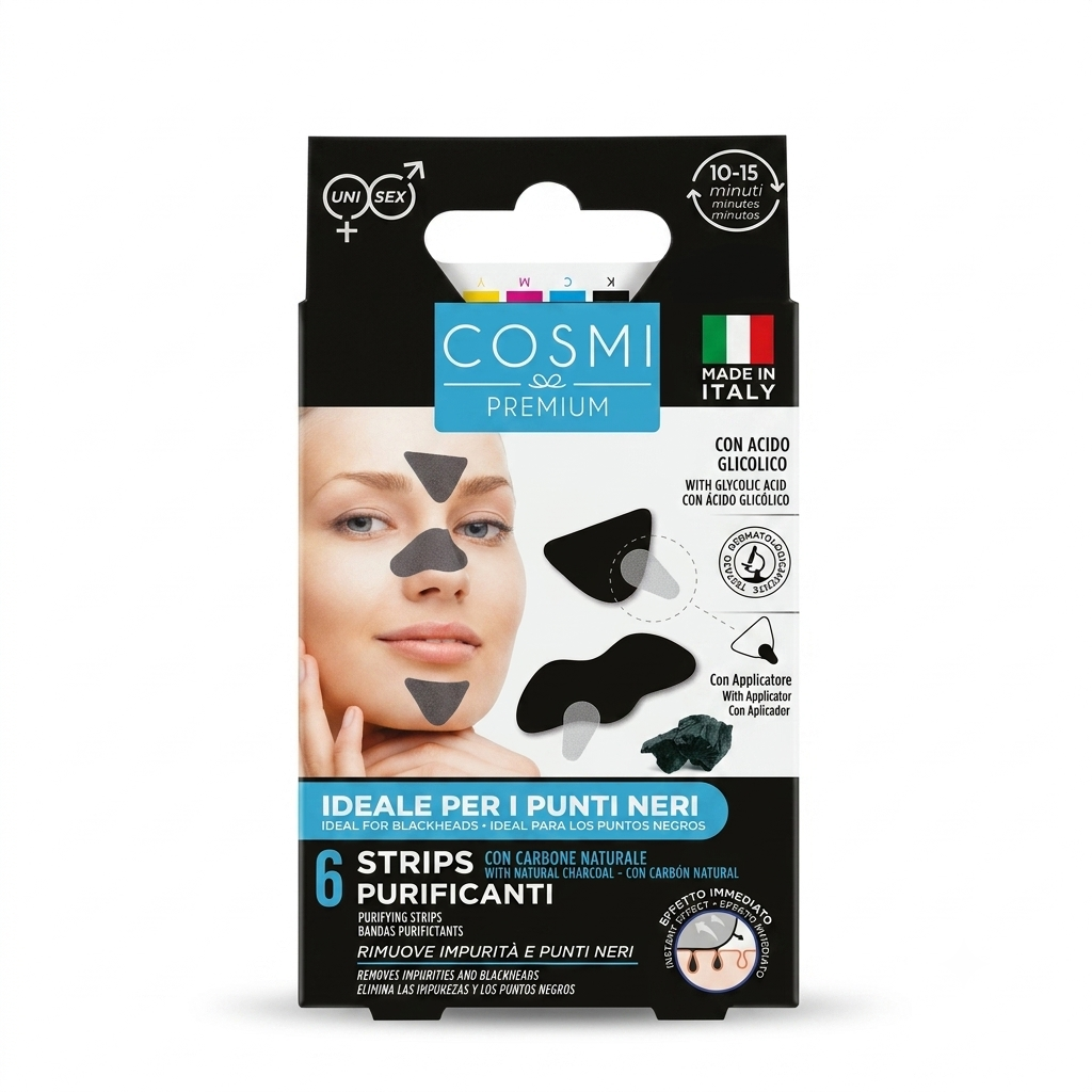 Strips Purificanti al Carbone Naturale - COSMI Premium (6 pezzi)
