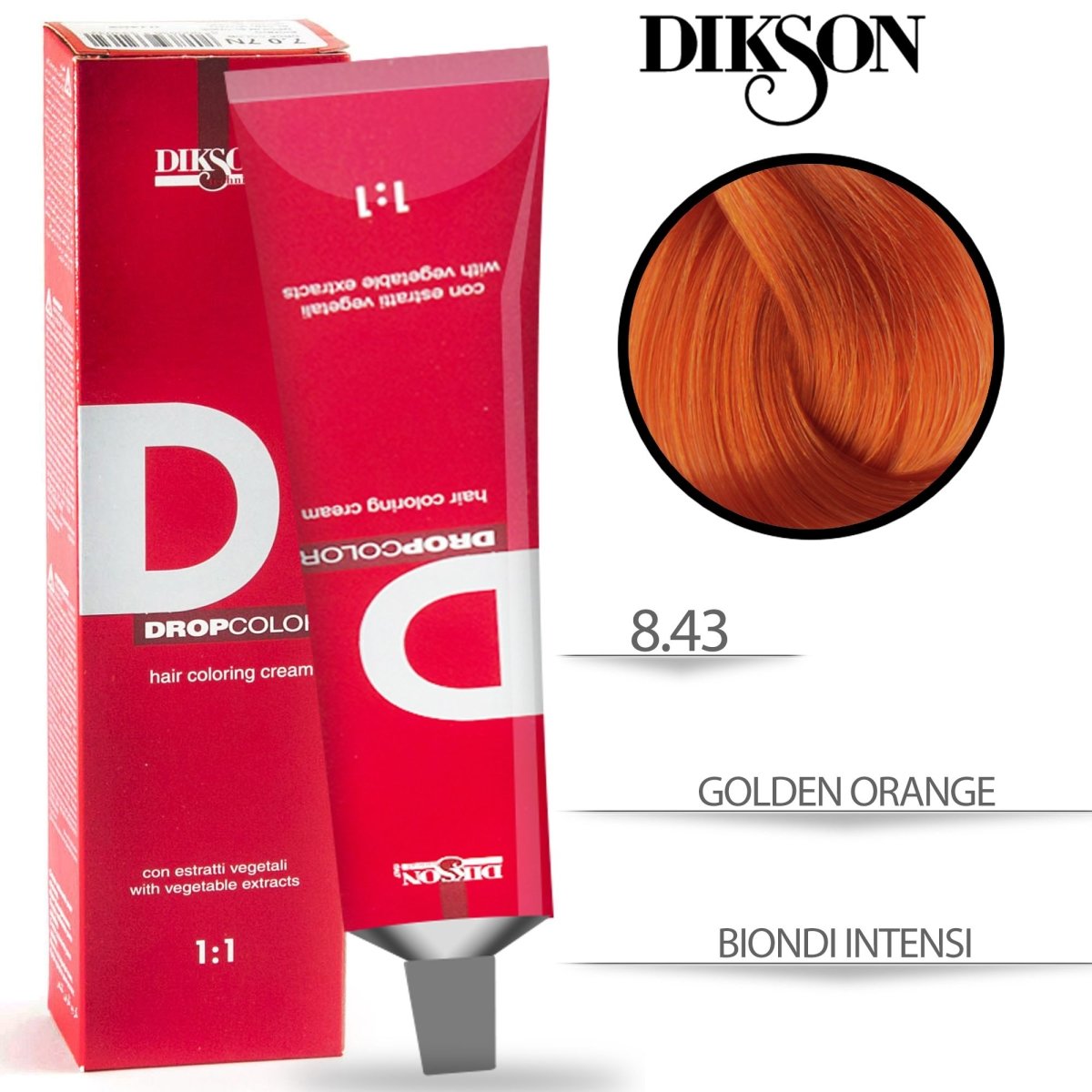 Dikson Drop Color Tinta per Capelli con estratti vegetali 1:1 100ml - HBSpace Cosmetics