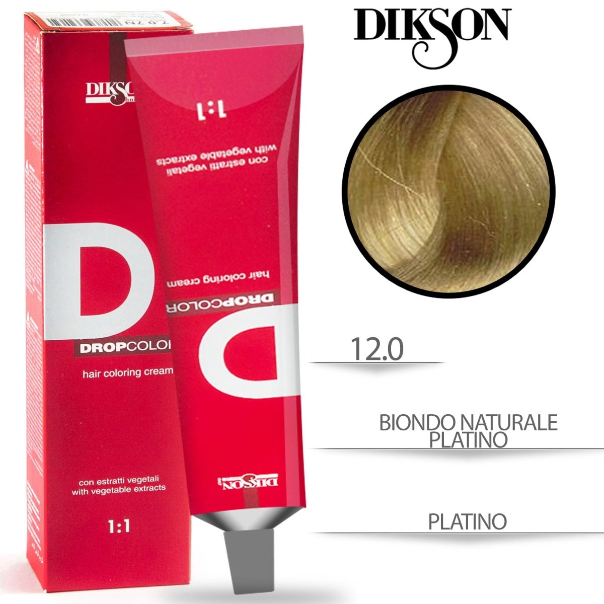 Dikson Drop Color Tinta per Capelli con estratti vegetali 1:1 100ml - HBSpace Cosmetics