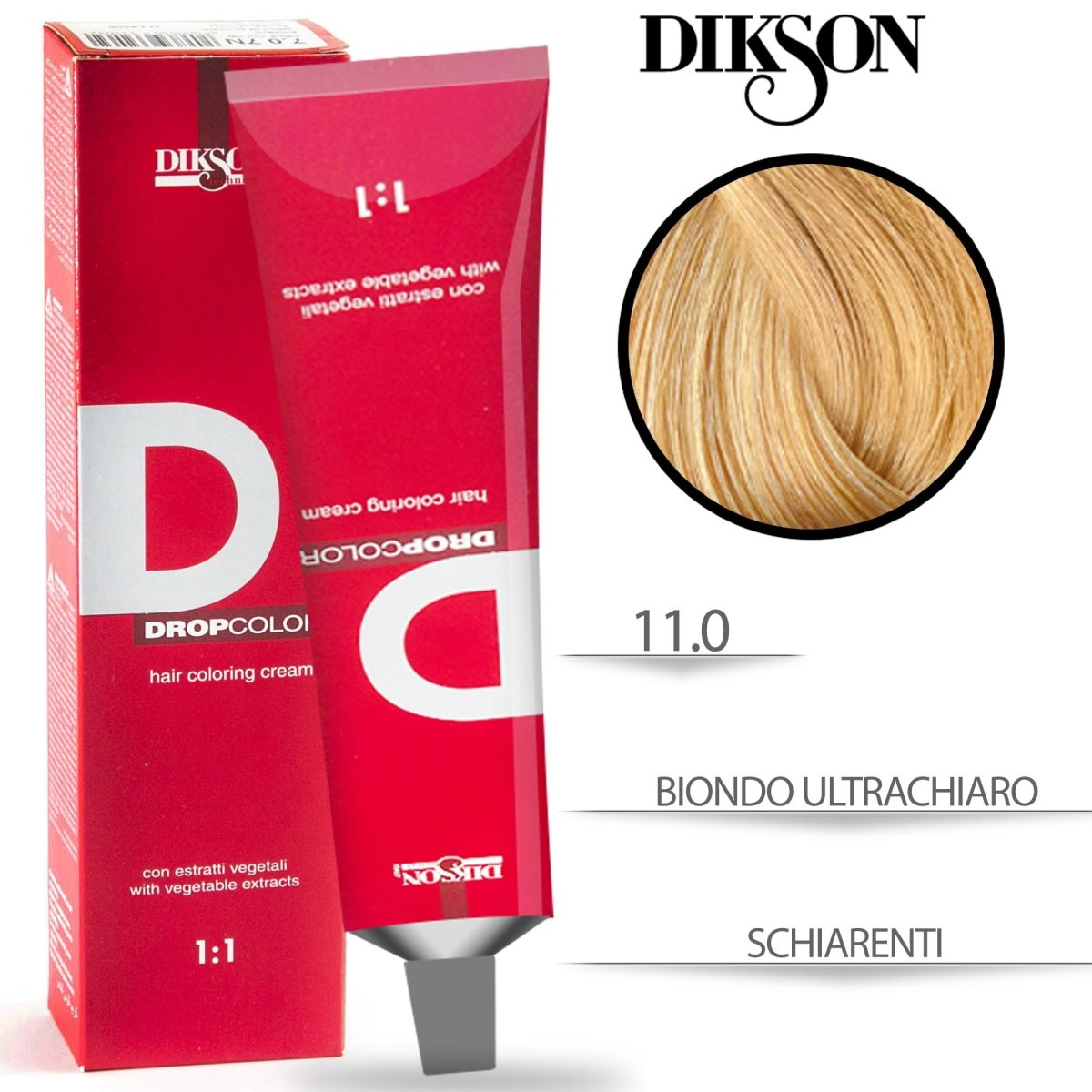 Dikson Drop Color Tinta per Capelli con estratti vegetali 1:1 100ml - HBSpace Cosmetics