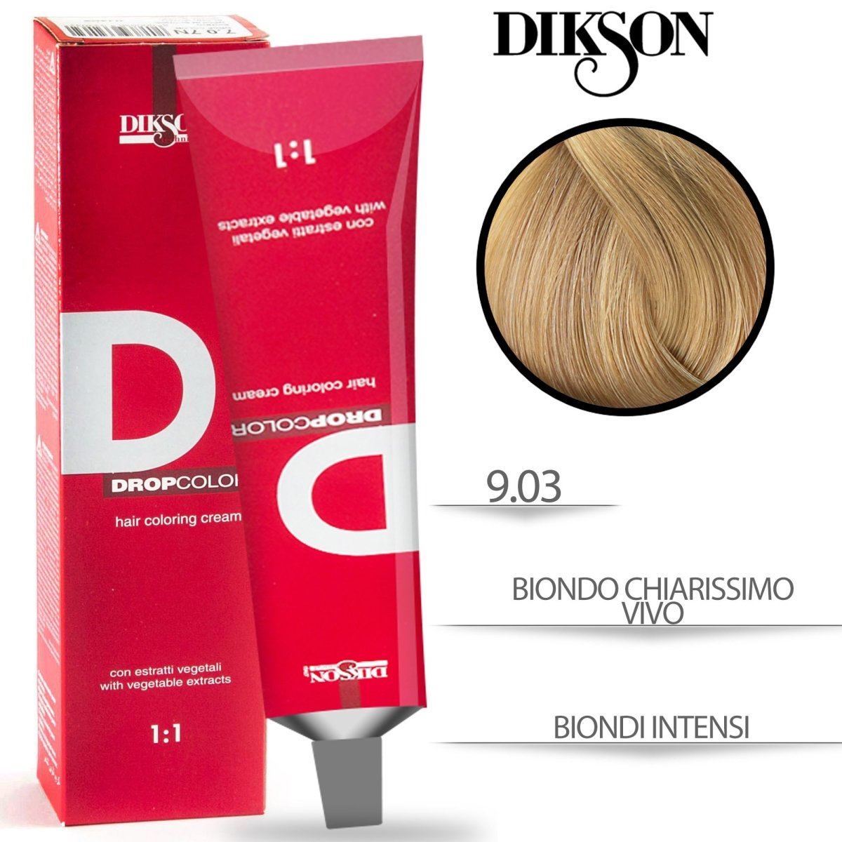 Dikson Drop Color Tinta per Capelli con estratti vegetali 1:1 100ml - HBSpace Cosmetics