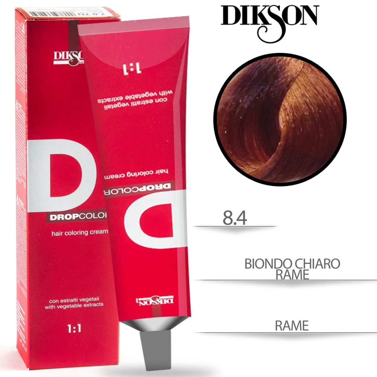 Dikson Drop Color Tinta per Capelli con estratti vegetali 1:1 100ml - HBSpace Cosmetics