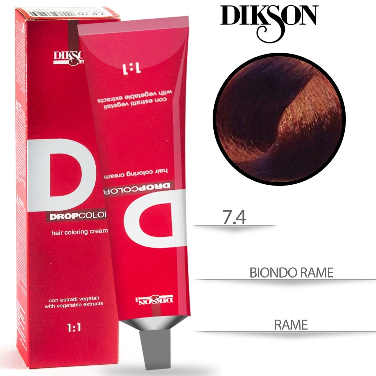 Dikson Drop Color Tinta per Capelli con estratti vegetali 1:1 100ml - HBSpace Cosmetics