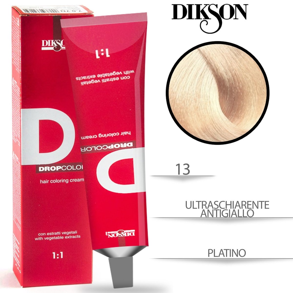 Dikson Drop Color Tinta per Capelli con estratti vegetali 1:1 100ml - HBSpace Cosmetics