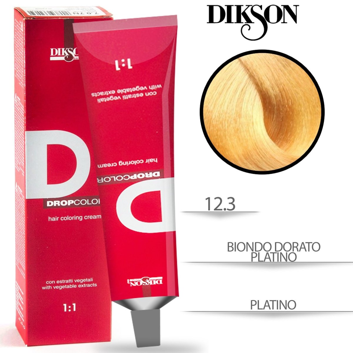 Dikson Drop Color Tinta per Capelli con estratti vegetali 1:1 100ml - HBSpace Cosmetics