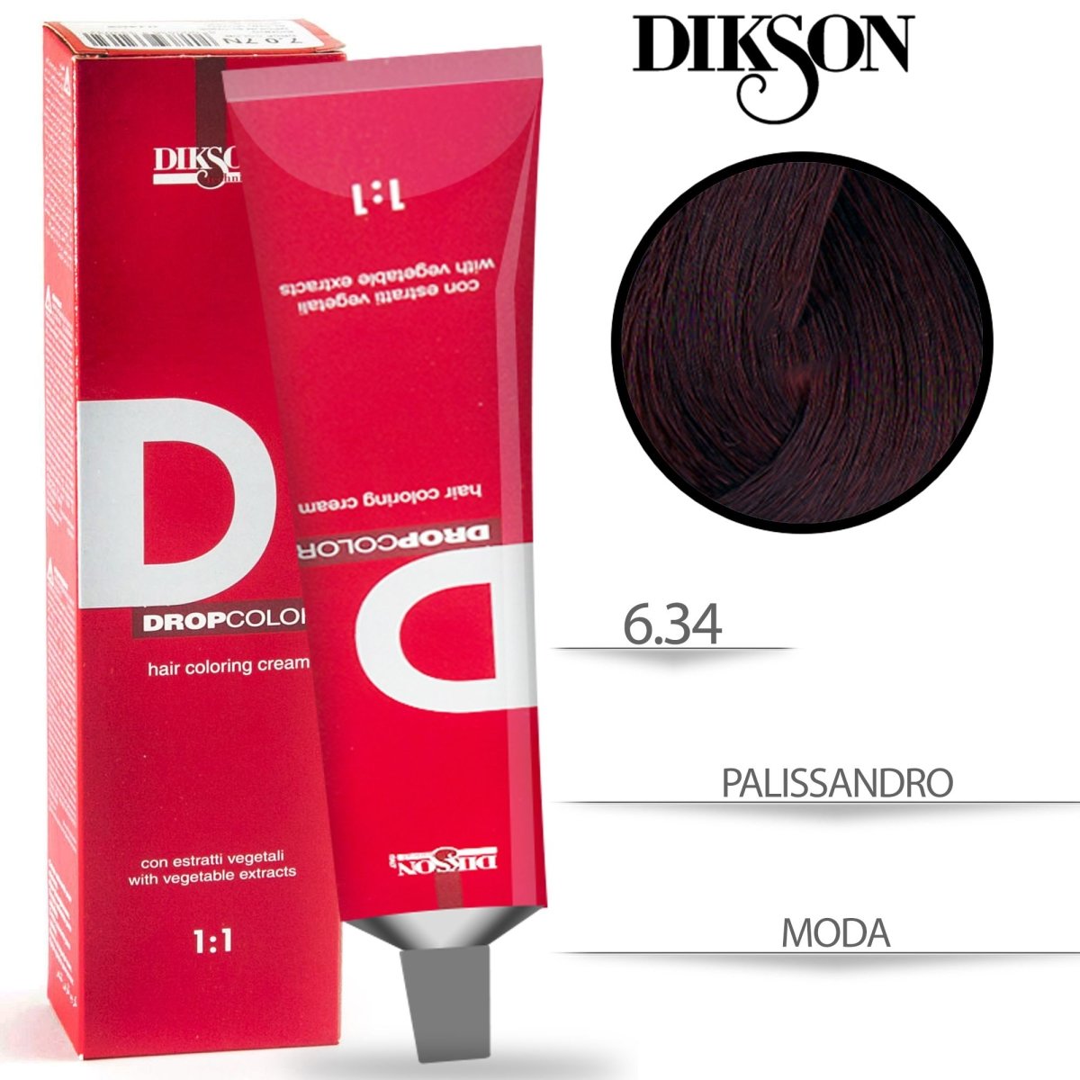 Dikson Drop Color Tinta per Capelli con estratti vegetali 1:1 100ml - HBSpace Cosmetics